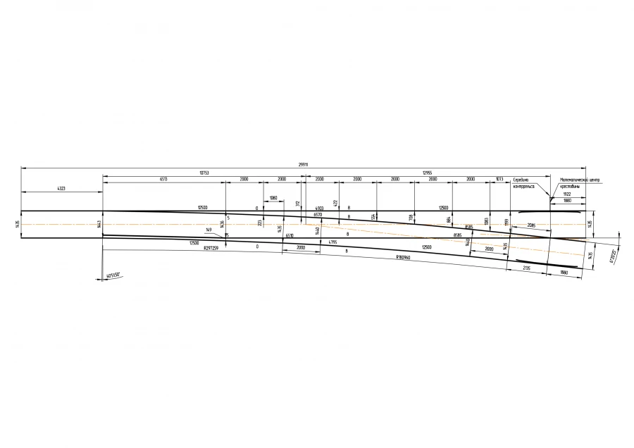 P50 type 1/9 gauge 1435 mm type 1/9 gauge 1435 mm track type switch of the project 2643.00.000-54