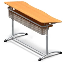 Two-seater adjustable desk, article number PE-DUP4-6