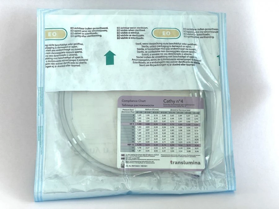 Cathy No. 4 balloon catheter for coronary angioplasty