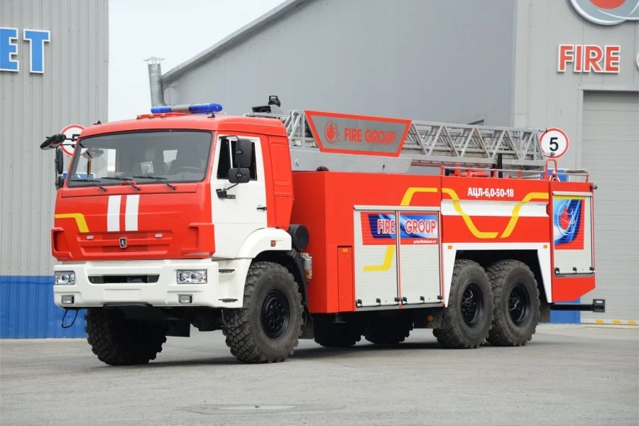 Fire tanker with ladder 58819J-30, type 58819, modification 58819J-30, on chassis KAMAZ-43118-A5, 43118-50