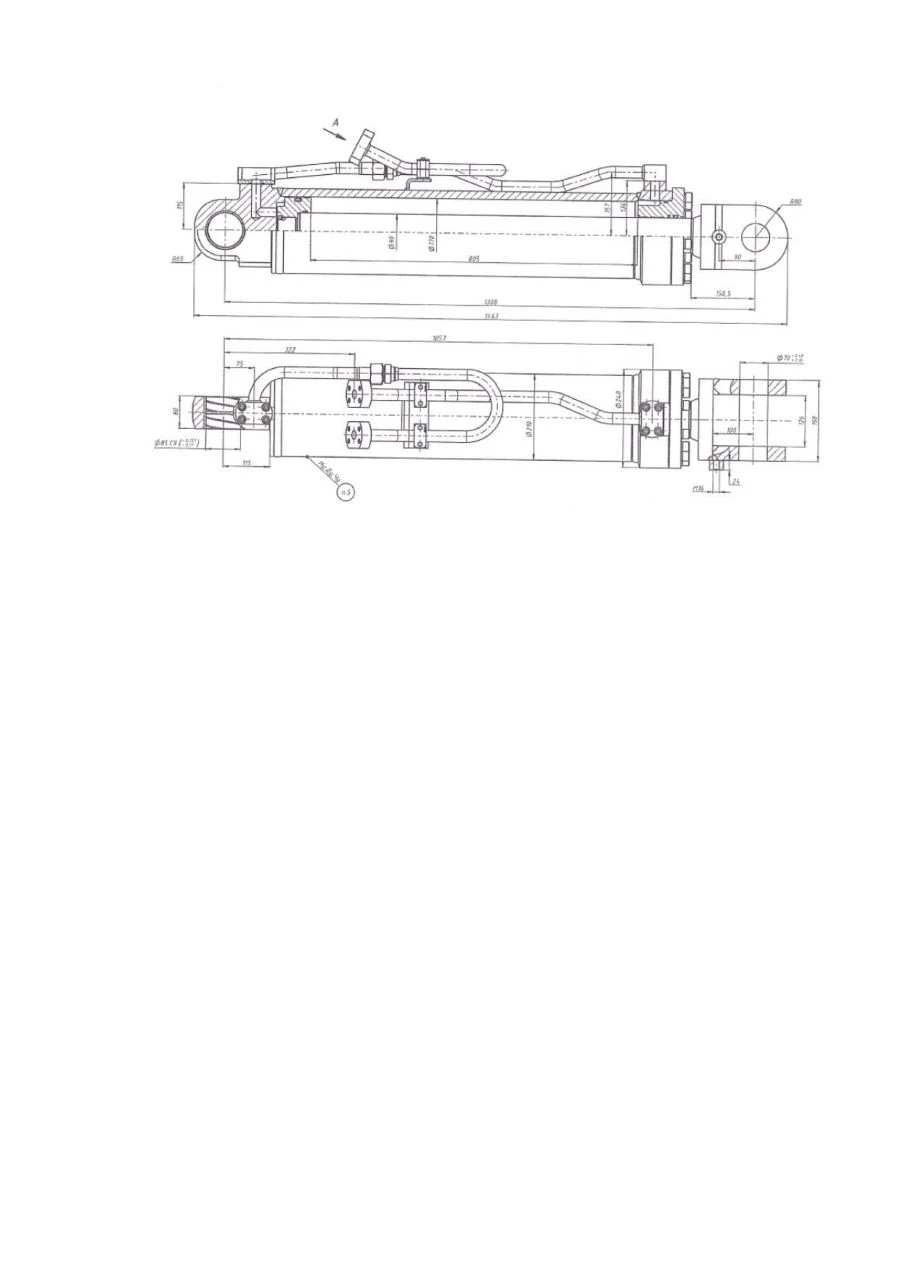 Hydraulic cylinder GTs 900-1455-81-360 (370)