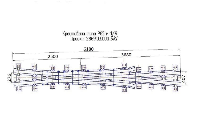 Cross member of type P65 of grade 1/9 of project 2869.03.000