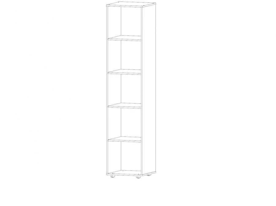 Narrow cupboard-shelving unit