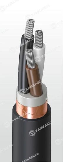 Power cable with aluminium conductors, insulation made of polyvinylchloride plasticate of reduced fire hazard, for rated voltage
