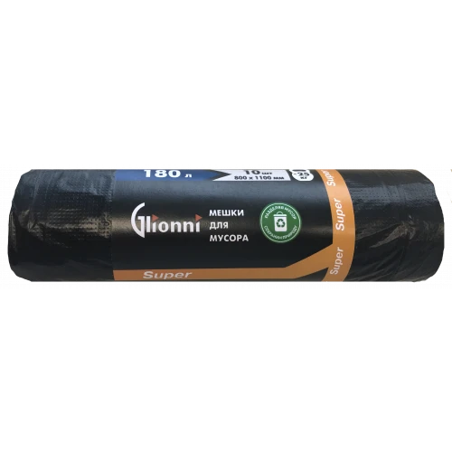 Plastic film bag, trade mark Glionni "SUPER" 180l