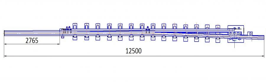 Curved frame rail with straight shank of the 2768.02.000 project
