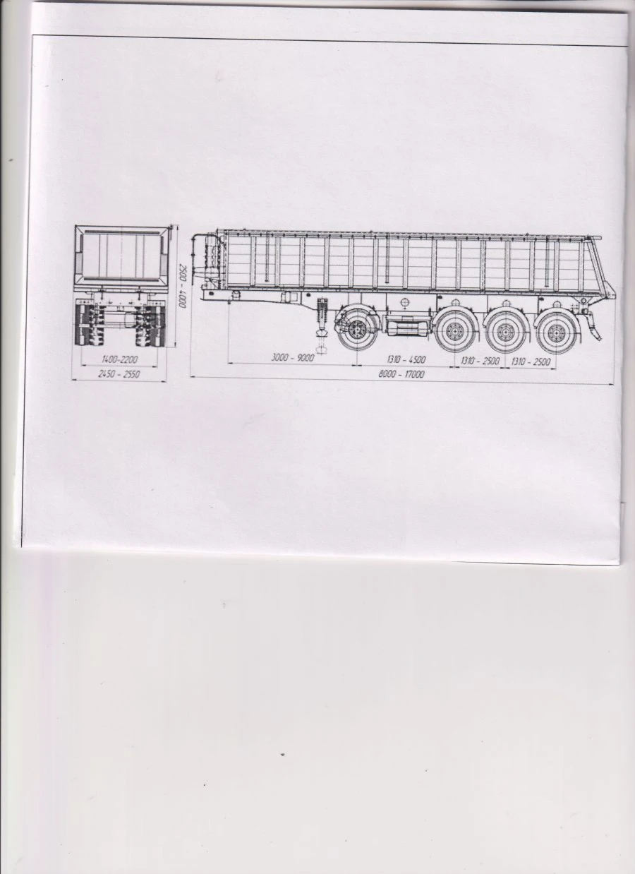 Semitrailer tipper SP-4, type PR4, modification 92297-0000010-01. Axle unit AGOS-4-GT7-00.00.000.
