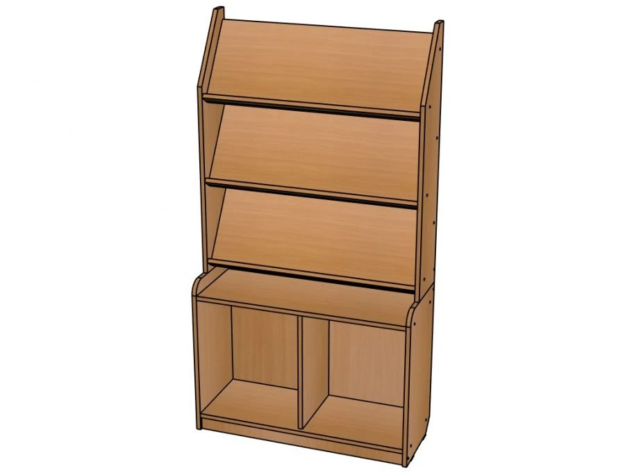 1-sided bookcase with drawer, 3 shelves/ SZh130