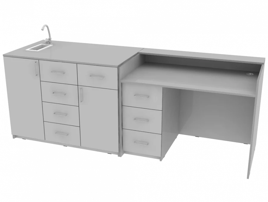 Demonstration table with plumbing 2400x740x900mm (WxHxH)