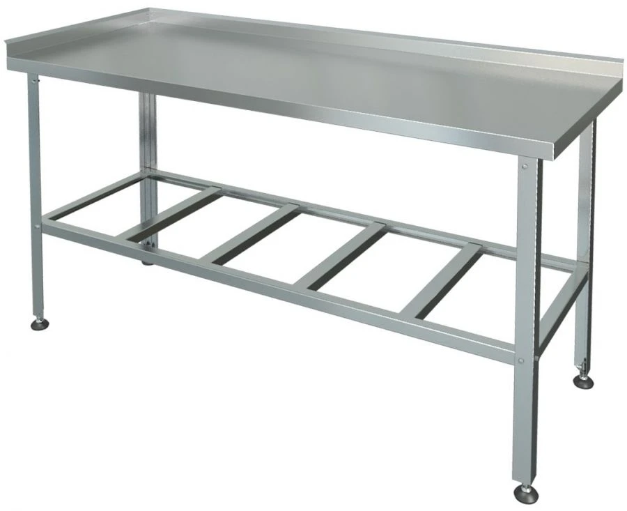 Cutting table with two sides, shelf-lattice SRP-2l-0,6/0,6 (stainless steel)