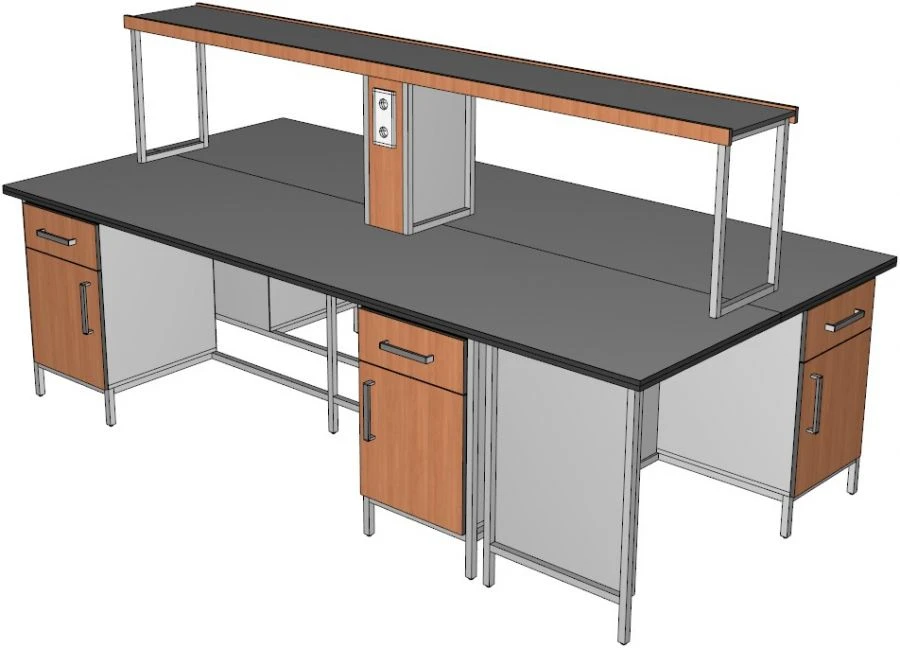 Laboratory island table on metal frame OST-2