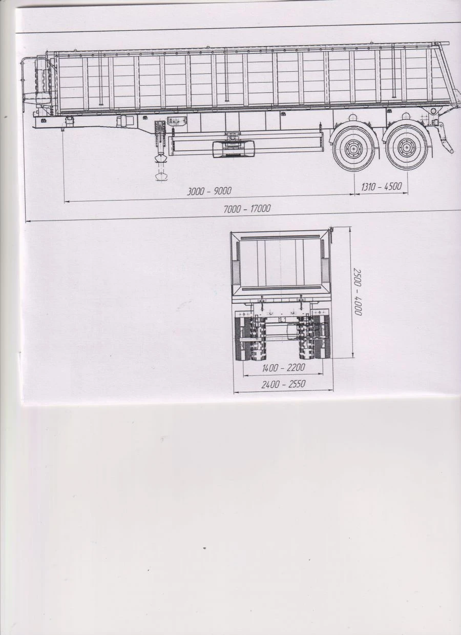Dump semitrailer SP-2, type P2, modification 92298-0000010-09. Axial unit AGOS-2-GT7-00.00.000-01