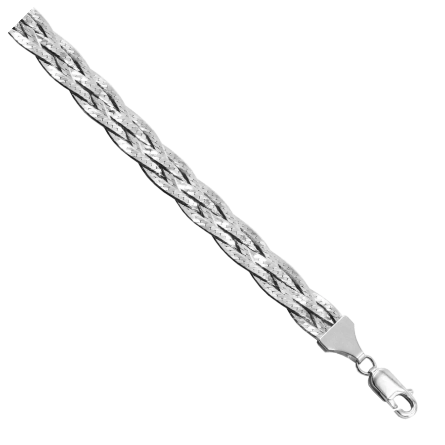 585 white gold Montreal braid chain of 5 chains with diamond facet NC18-027-3 0.4MM 60SM 20.25G