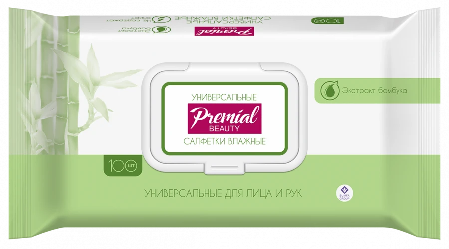 مناديل مبللة عالمية مع مستخلص البامبو للبشرة الحساسة PREMIAL Natural