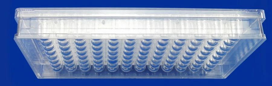 Disposable plate for laboratory research according to TU 32.50.50-017-54287340-2021: Plate PLK-1-96-0,3-PS with lid