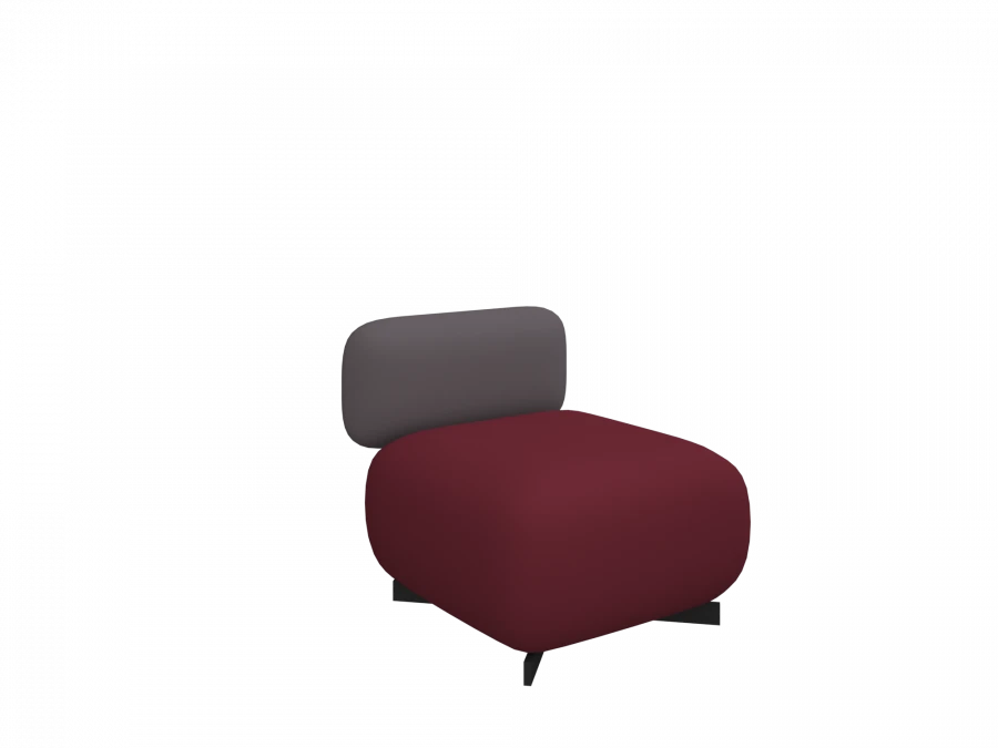 Single pouf with backrest