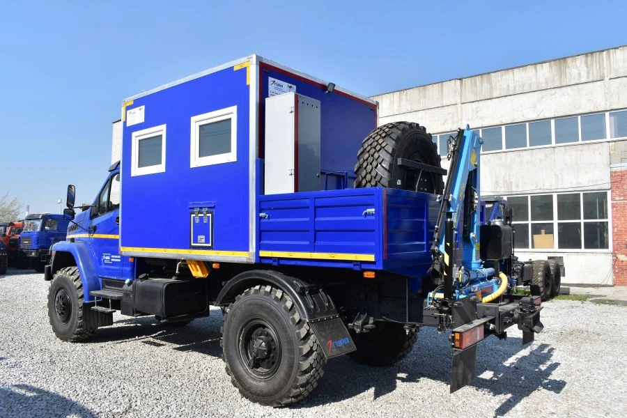 Mobile special workshop with CMU manufactured by INMAN JSC on Ural 43206-1151-61, 43206-1151-71, 43206-6151-71 chassis. ?