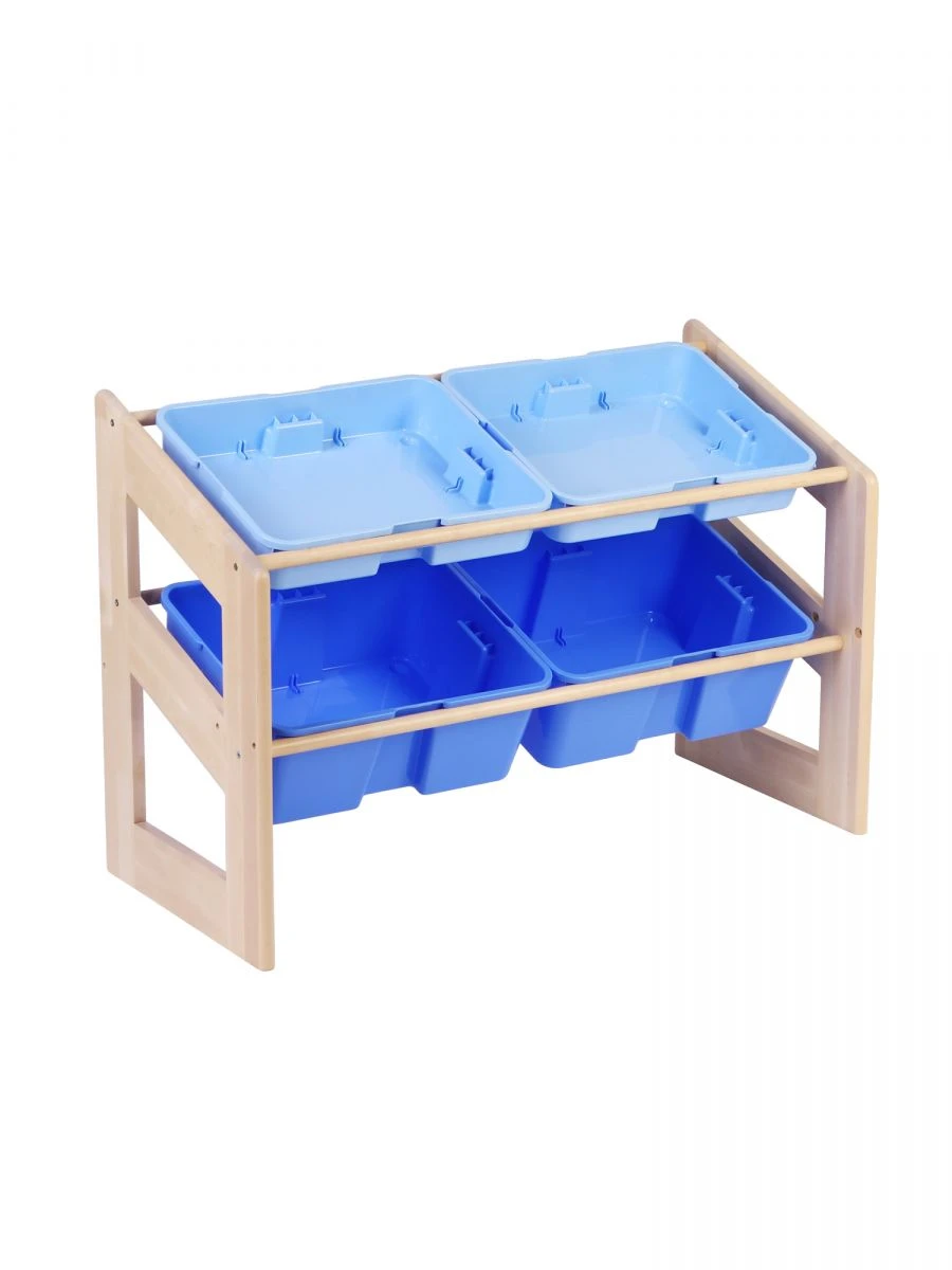 Slanting shelving unit 680x4 containers / blue / Igroteca