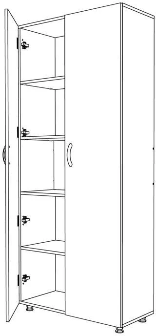 Closed 2-door cupboard (office, documents, manuals)