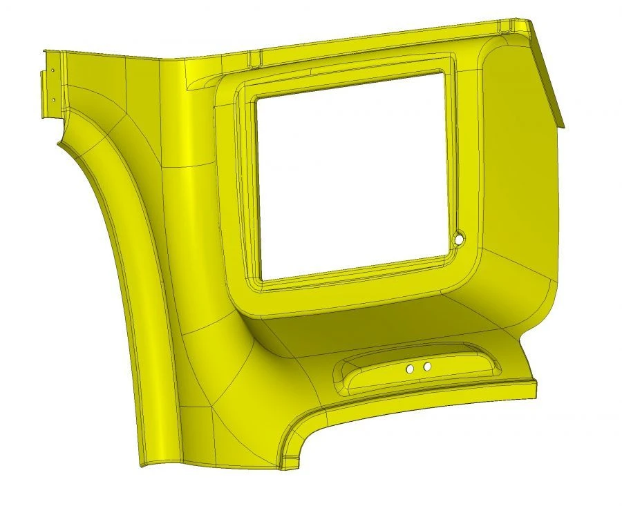 Interior upper rear partition panel