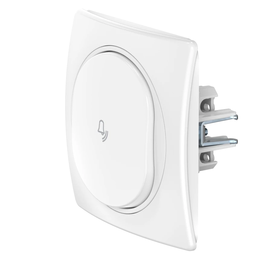 CADUCEUS ALING EON Flush-mounted push-button switch 10A, 250V~, white, art. no. E610.00
