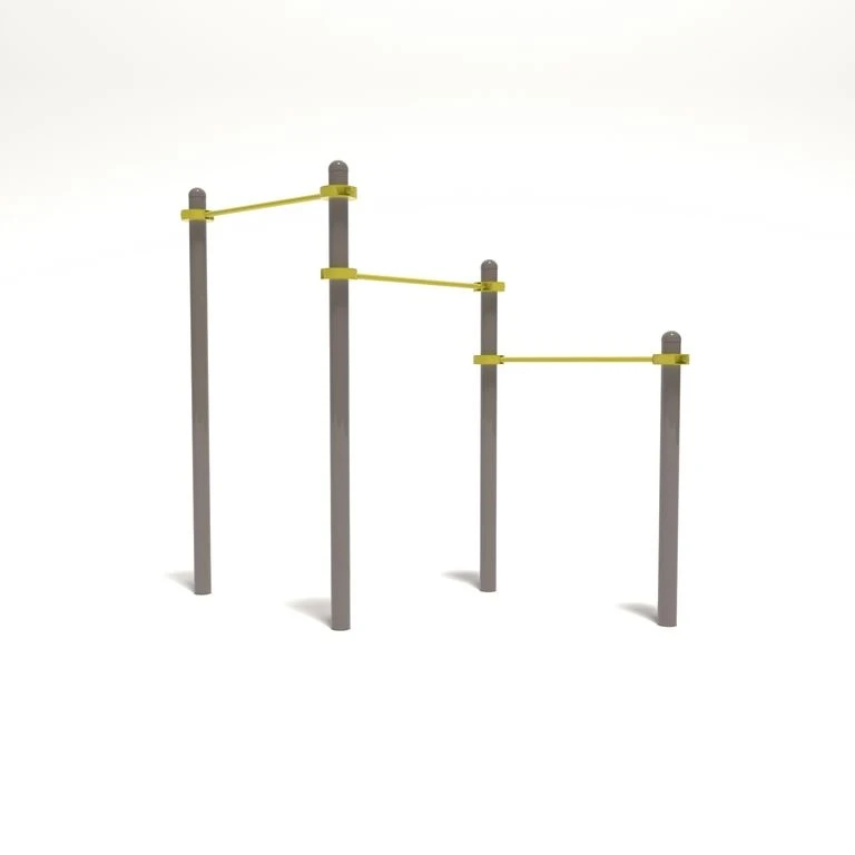 Multilevel stationary crossbars for performing the test "Pull-up from hanging on a high bar" MS-3-MS119.09