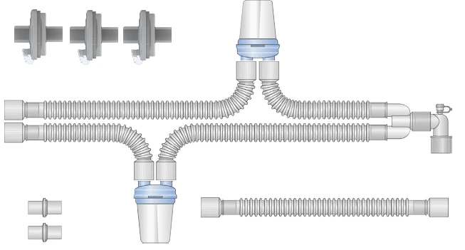 Respiratory devices for joint use with anaesthetic and resuscitation equipment, version: p