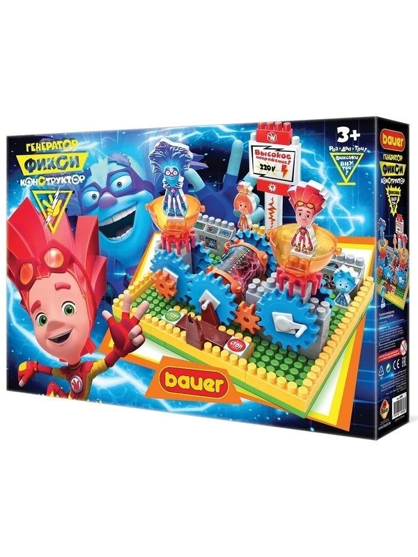 Children's developmental toy Bauer "Fixiki" series "Generator" set 114 elements in a box, article 606