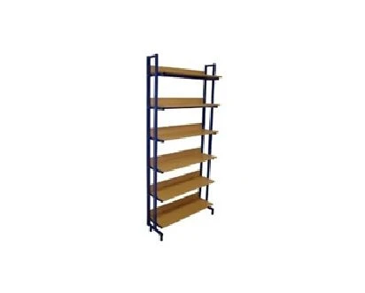One-sided library shelving unit