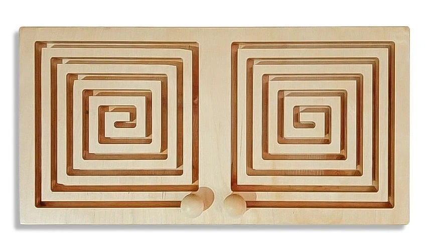 Tactile panels and mazes, including interhemispheric boards