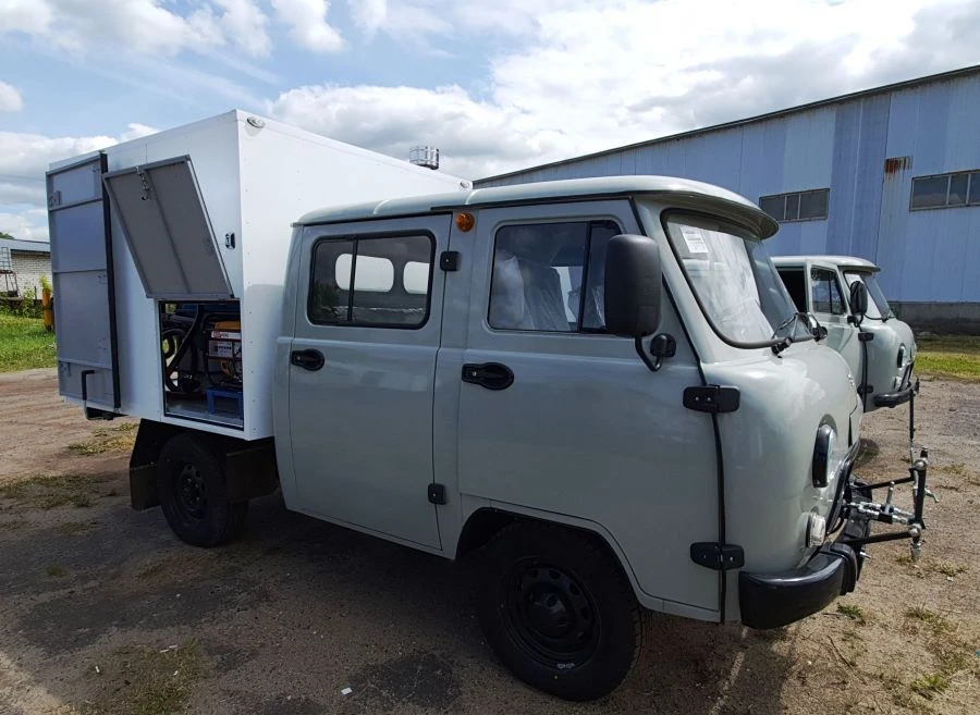 Mobile veterinary disinfection unit, PVDU on base vehicle UAZ-390945 of 3917UW modification
