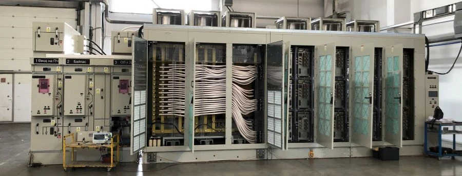 Frequency speed control device for electric motors of HCMI series with nominal voltage of supply network 6 kV, nominal speed of