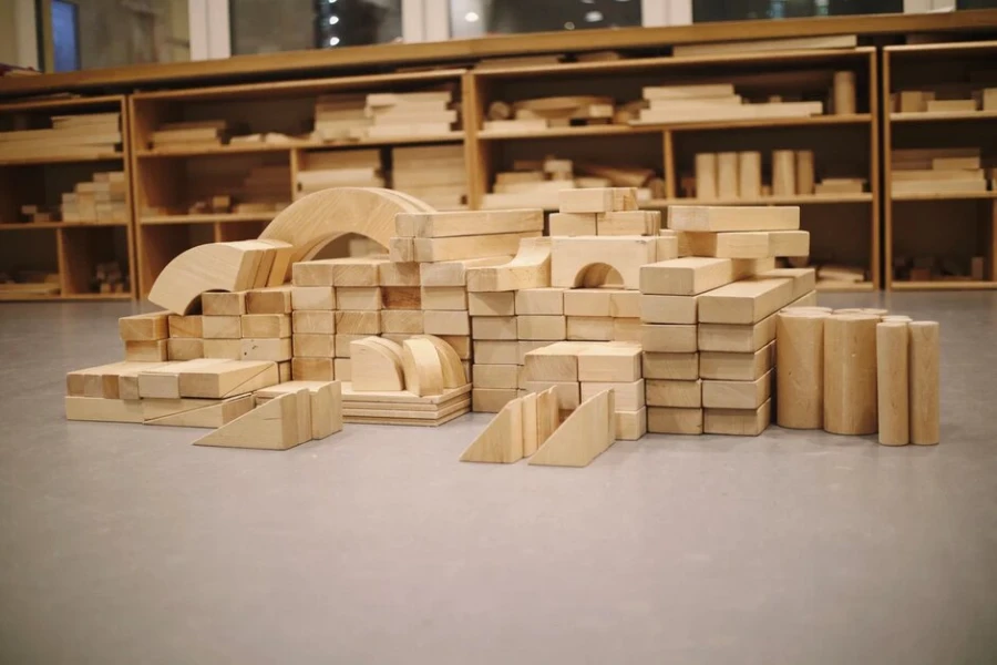 Babashki toy Constructor 193 parts, set of wooden blocks, article 193