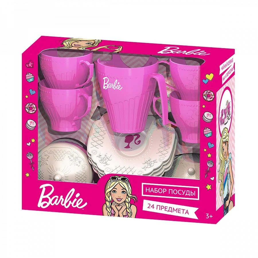 Gift set of children's tableware "BARBIE Tea Set" (24 pieces in a box with a window)