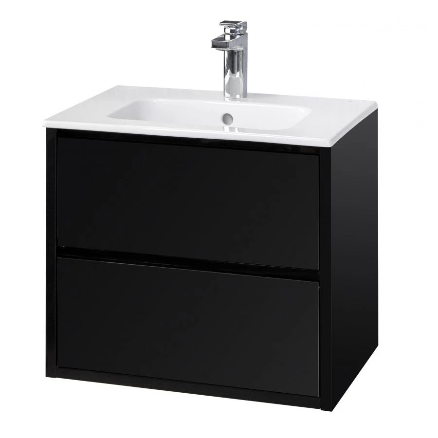 Cabinet under sink Aquaton Rimini 60 black gloss 1A226601RN950 NEW1.A226.6.01R.N95.0