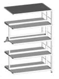 Double-sided shelving unit 880x570x1452 mm