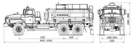 Fuel tanker ATZ 4680K2-10 on chassis URAL 4320-1951-60, 4320-1951-62, 4320-1951-70, 4320-1951-72, 4320-1951-74