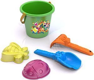 Sand Set #81 (Butterfly+Ladybug moulds, printed bucket, scoop, rake)