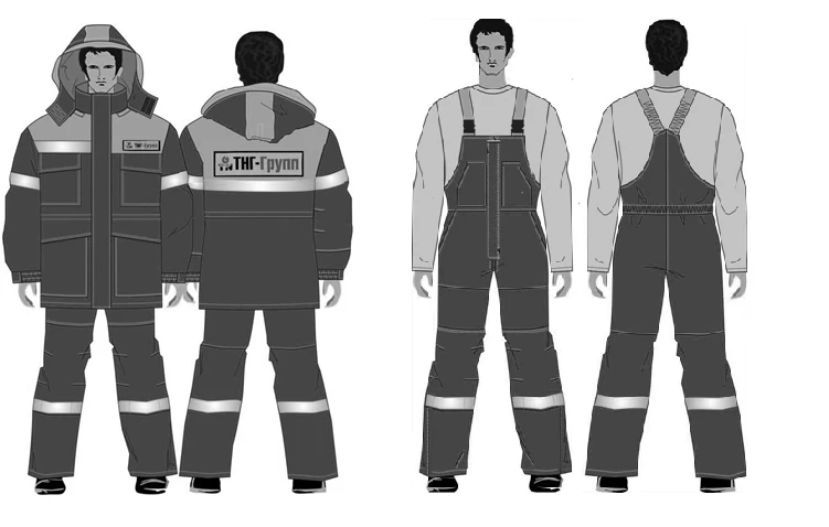 Women's suit (jacket, dungarees) for protection against low temperatures, general industrial pollution and mechanical effects (a