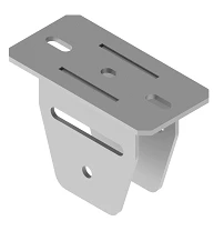 Traverse beam articulated U-shaped profile BSUS 10, with overall dimensions 61x135 mm, base dimensions 100x200 mm, with thicknes
