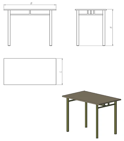 Dining table on round tube (series STO.O.KR)