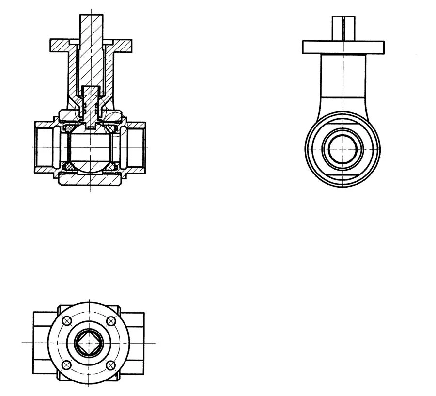Ball shut-off and regulating coupling ball valve under electric actuator ??? DN 10-80 PN 1,6-8,0 MPa
