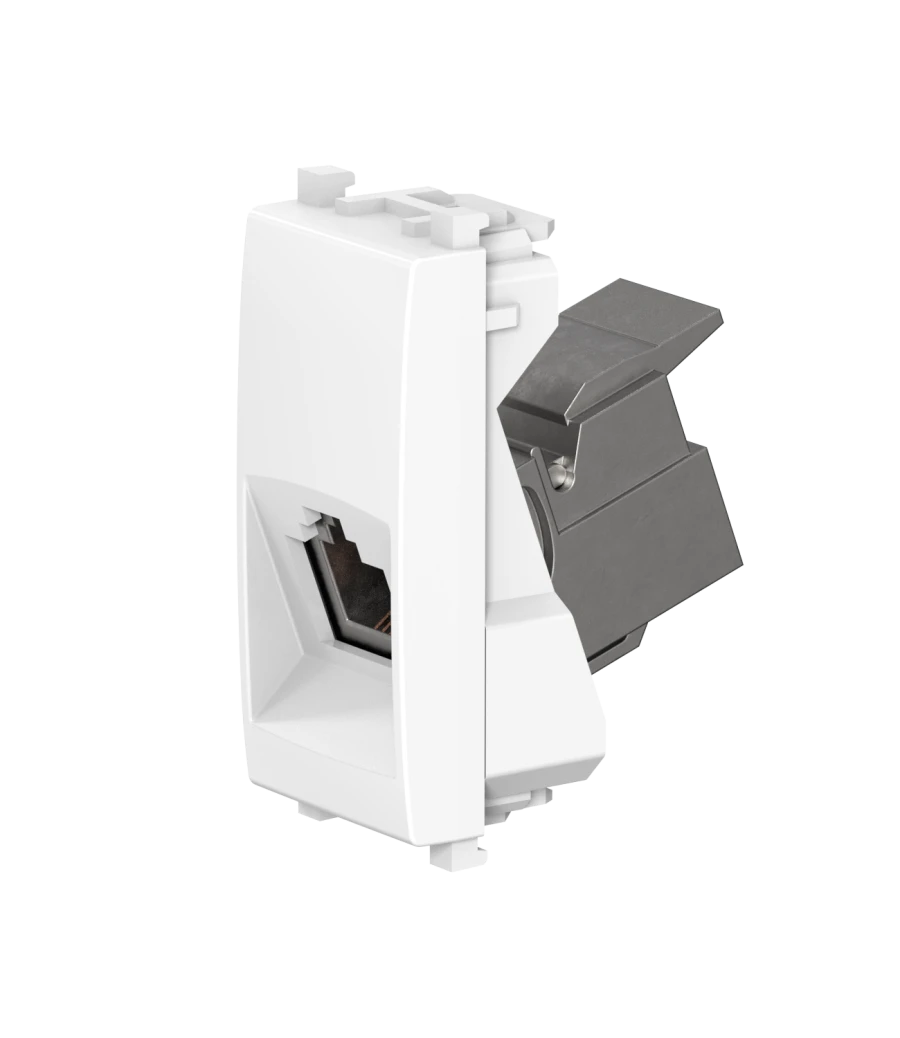 CADUCEUS ALING Experience flush-mounted telephone socket RJ12 6P4C cat.3, 1M, white, art. 74211.0