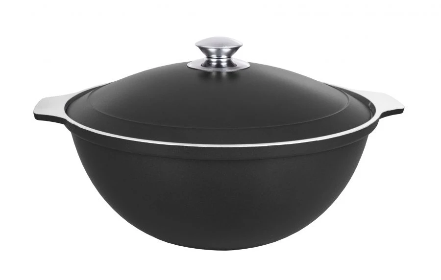 4.5L aluminium cast pilaf cauldron (with DP coating) Kukmara TM, with aluminium lid