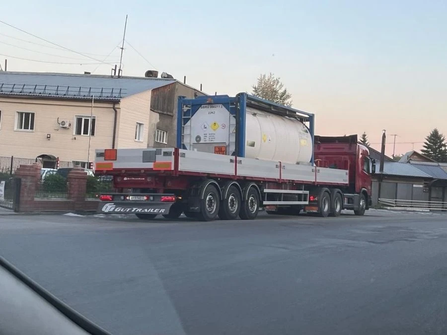 Semitrailer-board platform three-axle (intended for transport of dangerous goods) , modification FSA-453BA
