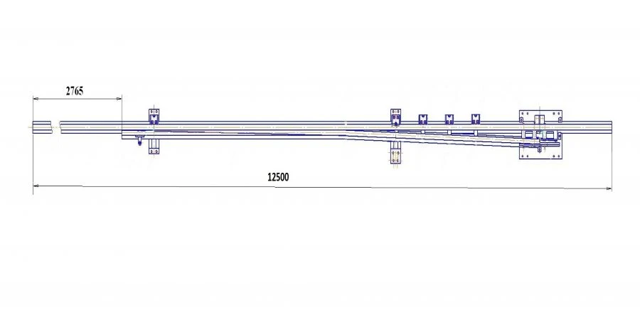 Straight frame rail of P65 type with curved shank of the project 2433.03.010RK2-01