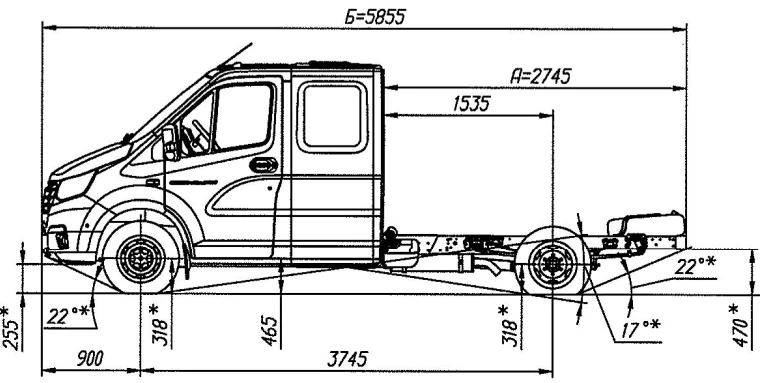 Chassis GAZelle NN, Modification A22R33, Petrol engine, N1