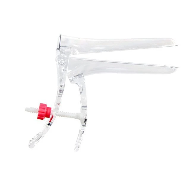 Polymer gynaecological mirror according to Cusco No. 1 (S) transparent with central screw fixator disposable ste