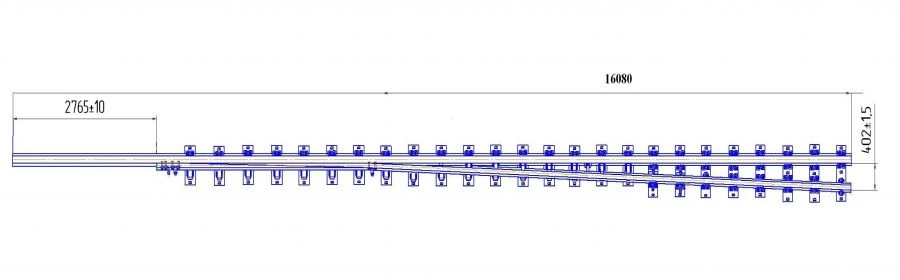 Straight frame rail with curved shank of project 2726.01.000-01