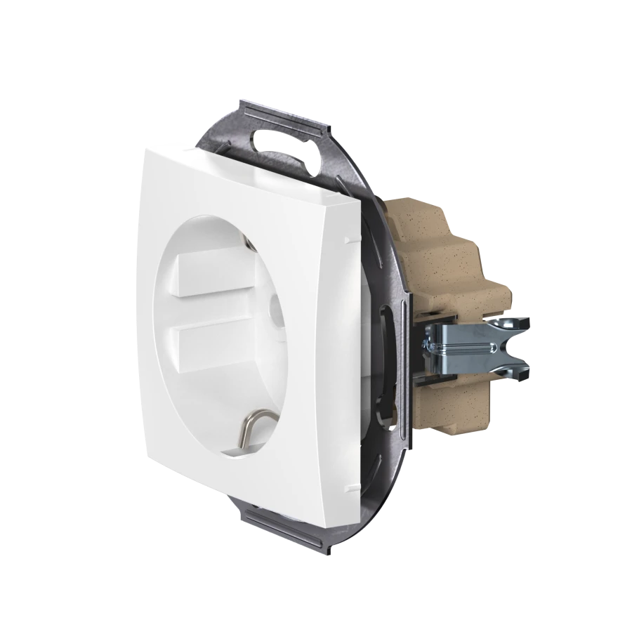 CADUCEUS ALING PRESTIGE Flush-mounted socket outlet with grounding plug with ceramic base 16A, 250V~, white, art. 60